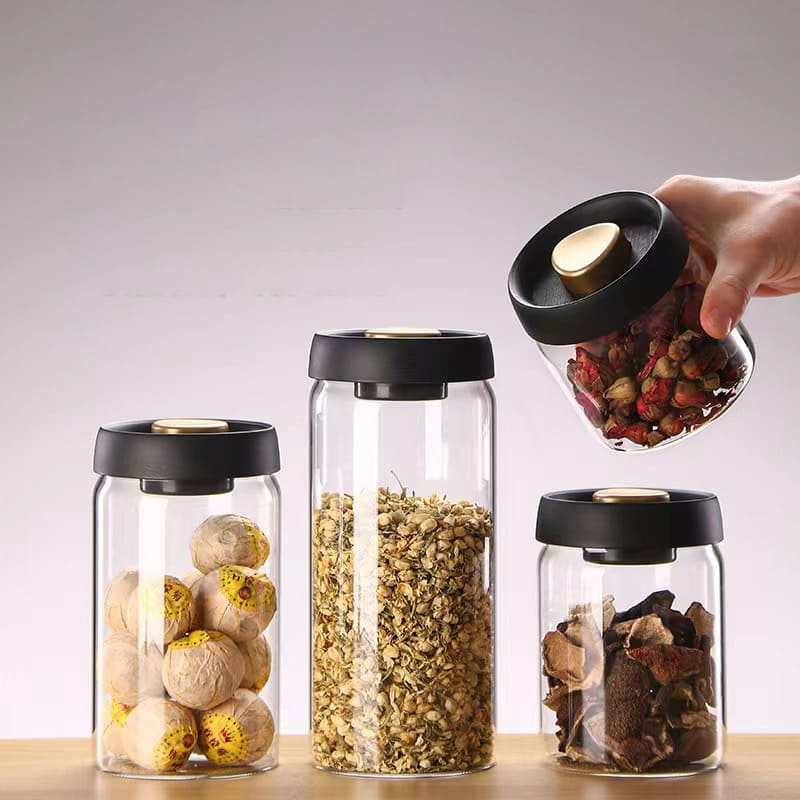 Pote de Vidro com Tampa Hermética para Café a Vácuo