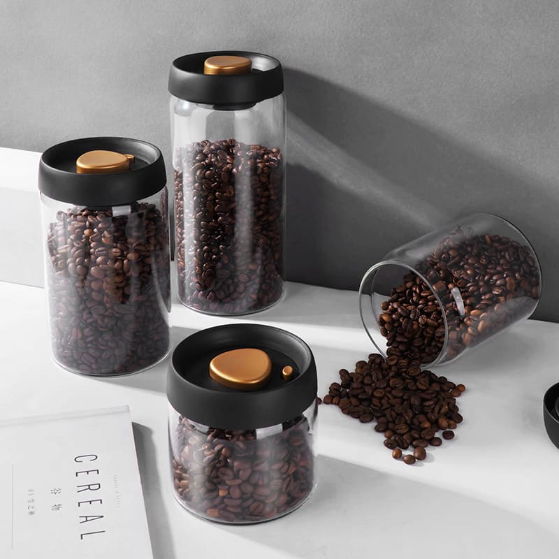 Pote de Vidro com Tampa Hermética para Café a Vácuo
