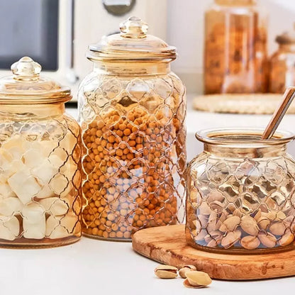 Potes de Vidro Herméticos para Armazenamento de Alimentos com Tampa