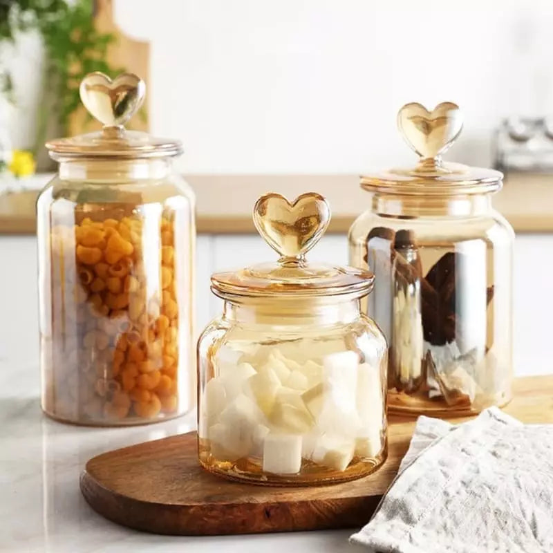 Potes de Vidro Herméticos para Armazenamento de Alimentos com Tampa