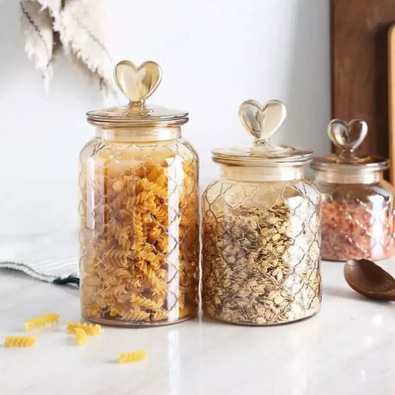 Potes de Vidro Herméticos para Armazenamento de Alimentos com Tampa