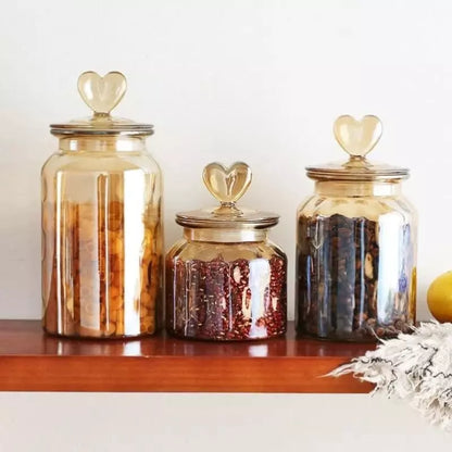 Potes de Vidro Herméticos para Armazenamento de Alimentos com Tampa