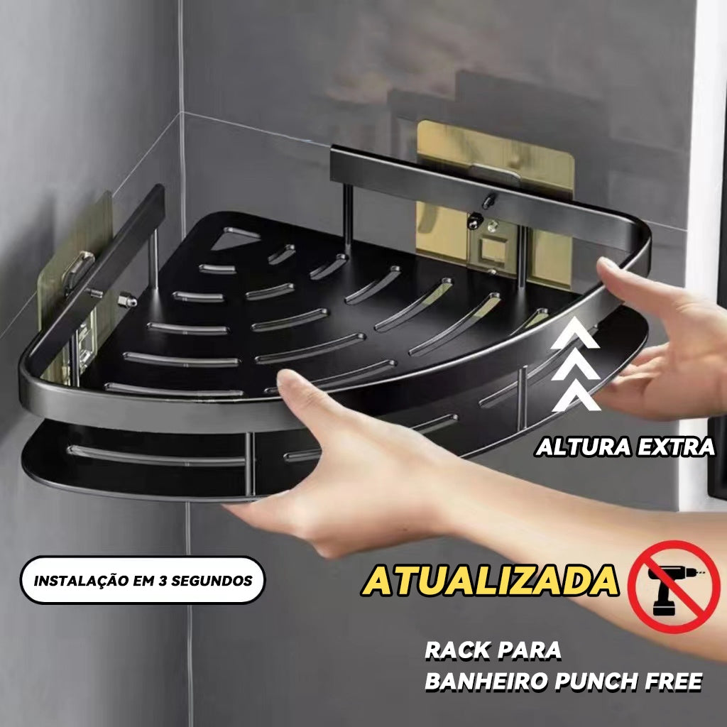 Prateleiras de Canto para Banheiro em Alumínio - Suporte para Shampoo e Utensílios