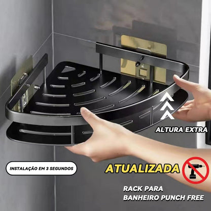 Prateleiras de Canto para Banheiro em Alumínio - Suporte para Shampoo e Utensílios