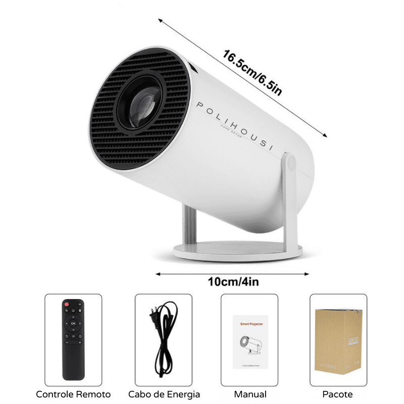 Projetor Portátil 4K Ultra HD 1080p para Cinema em Casa
