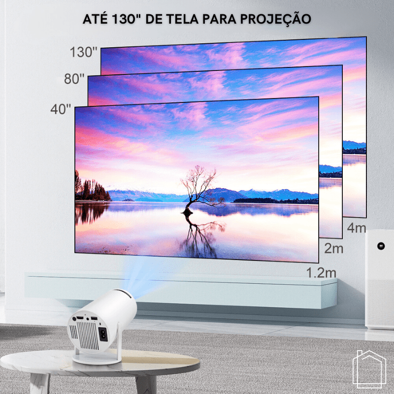 Projetor Portátil 4K Ultra HD 1080p para Cinema em Casa