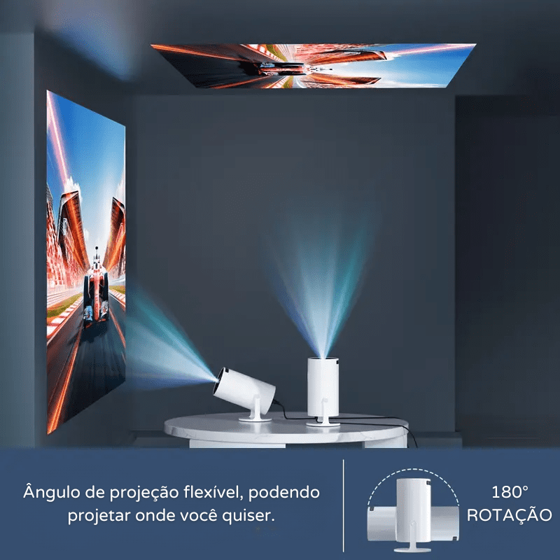 Projetor Portátil 4K Ultra HD 1080p para Cinema em Casa