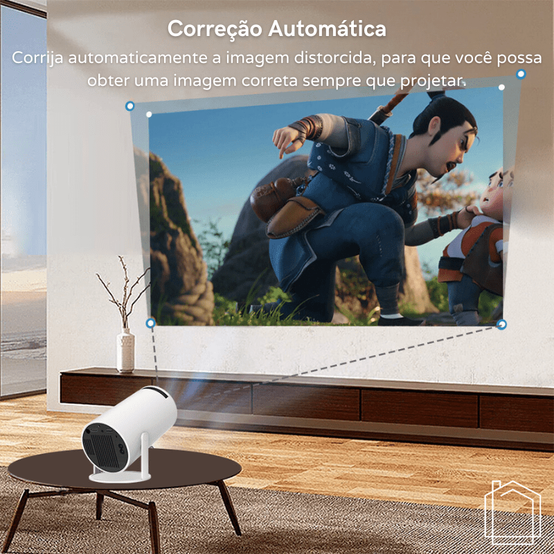 Projetor Portátil 4K Ultra HD 1080p para Cinema em Casa