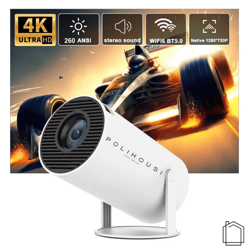 Projetor Portátil 4K Ultra HD 1080p para Cinema em Casa