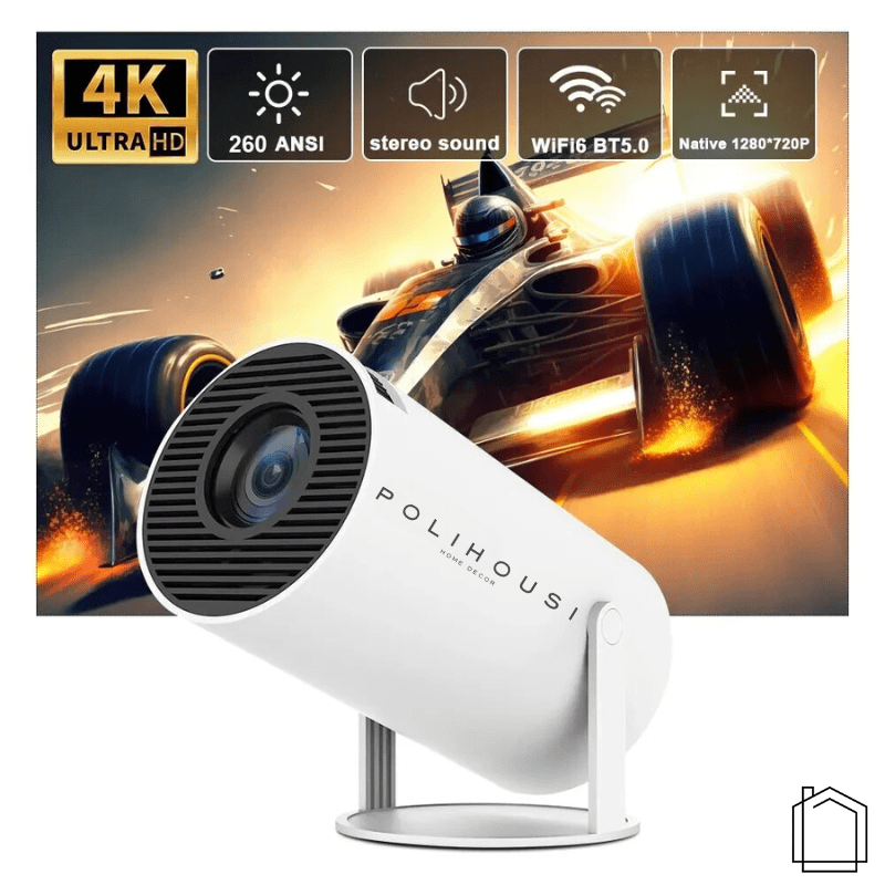 Projetor Portátil 4K Ultra HD 1080p para Cinema em Casa
