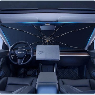 Protetor Solar Retrátil para Para-brisas de Carro - Proteção UV e Redução de Calor