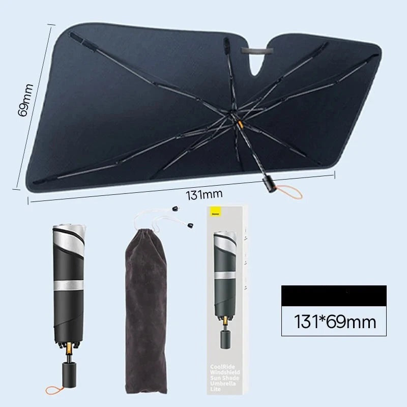Protetor Solar Retrátil para Para-brisas de Carro - Proteção UV e Redução de Calor
