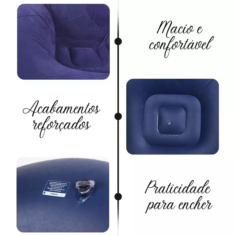Puff Inflável Redondo para Sala - Conforto e Estilo