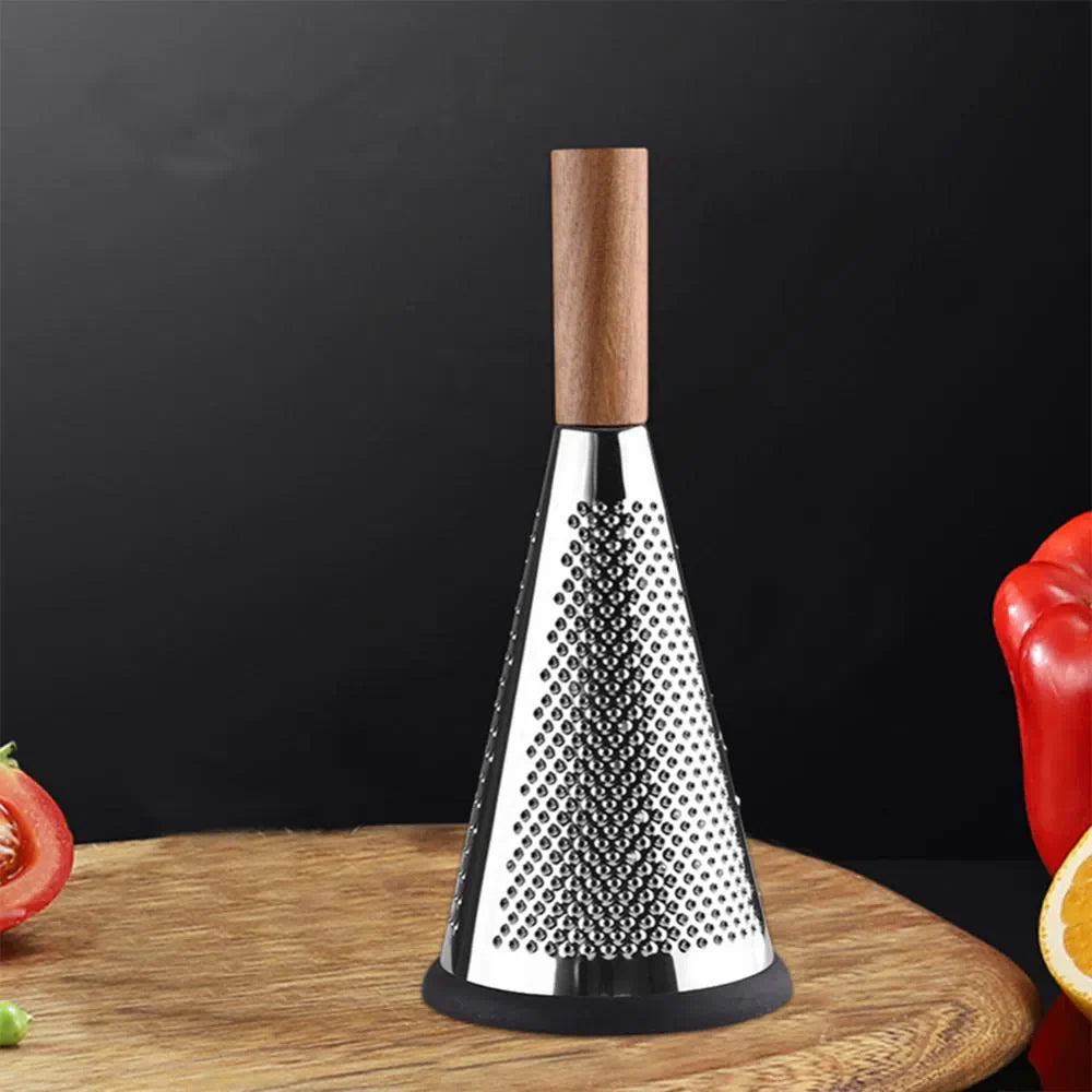 Ralador de Mesa com Alça de Madeira - Utensílio de Cozinha para Ralar Queijos e Legumes