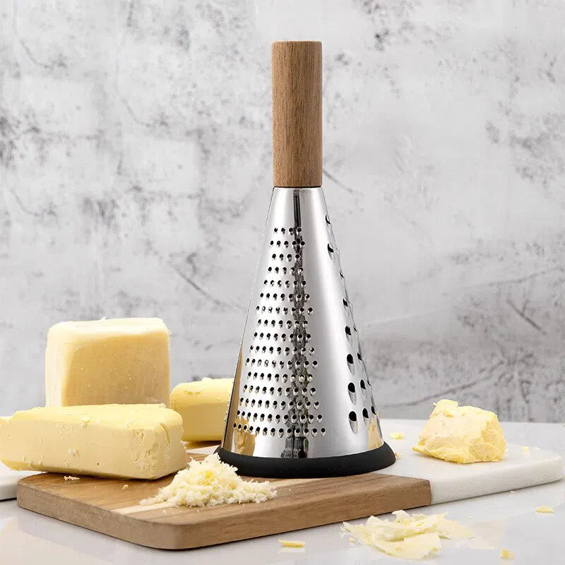 Ralador de Mesa com Alça de Madeira - Utensílio de Cozinha para Ralar Queijos e Legumes