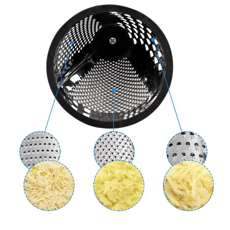 Ralador de Mesa com Alça de Madeira - Utensílio de Cozinha para Ralar Queijos e Legumes