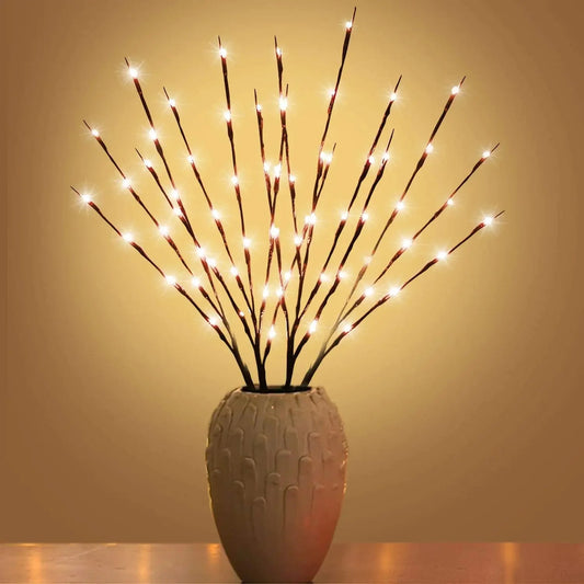 Ramos de Salgueiro com LED Decorativo - Iluminação Elegante para Ambientes