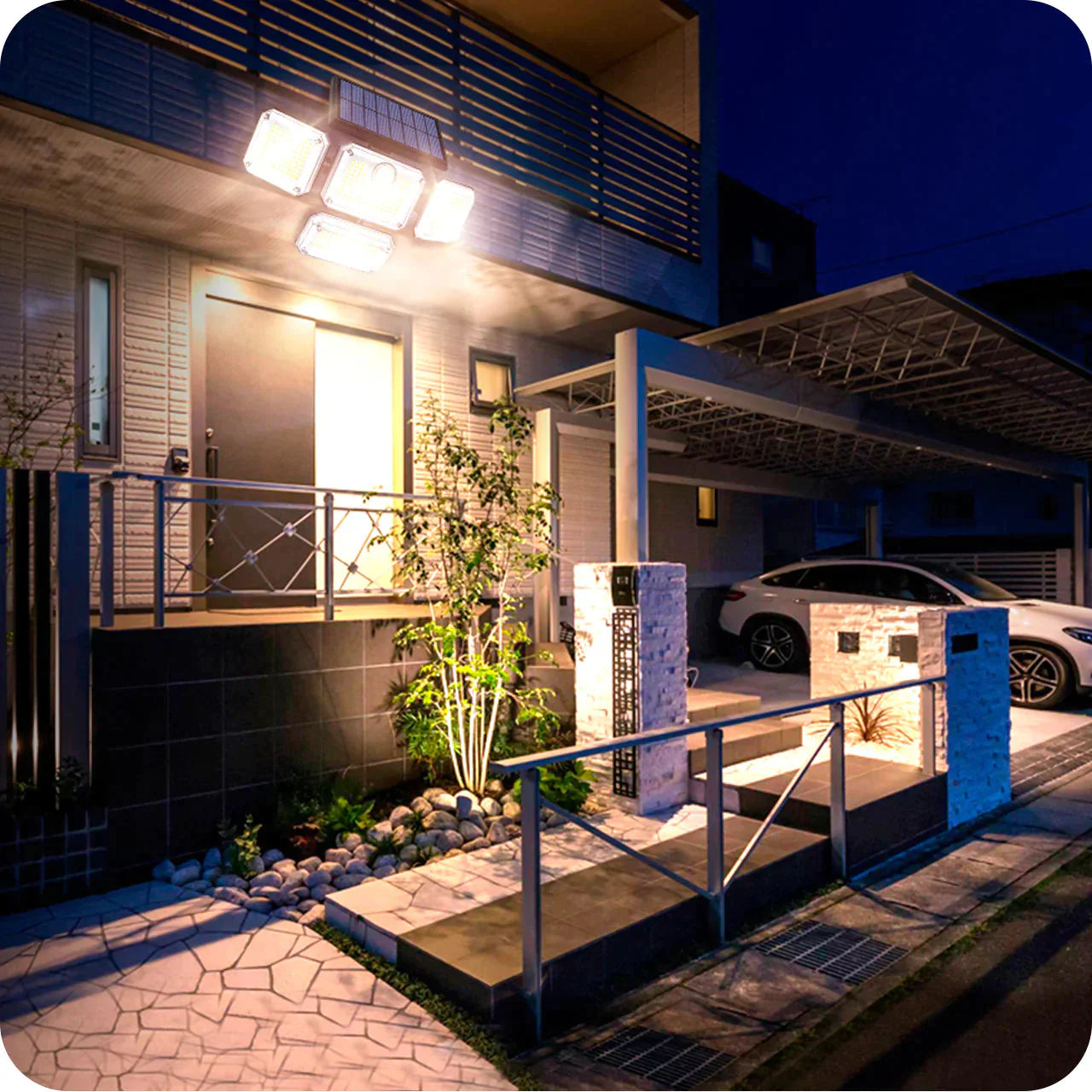 Refletor Solar LED 800W com 3 Cabeças - Iluminação Ecológica