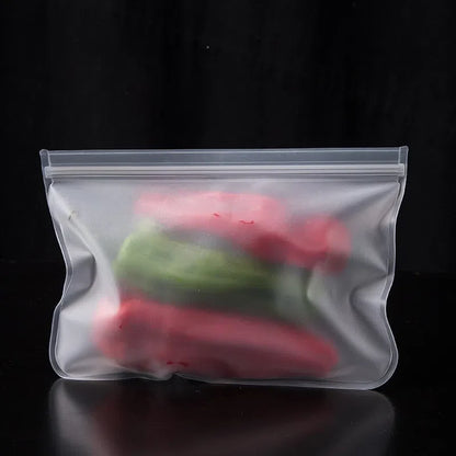 Saco de Silicone para Armazenamento de Alimentos Reutilizável e à Prova de Vazamentos