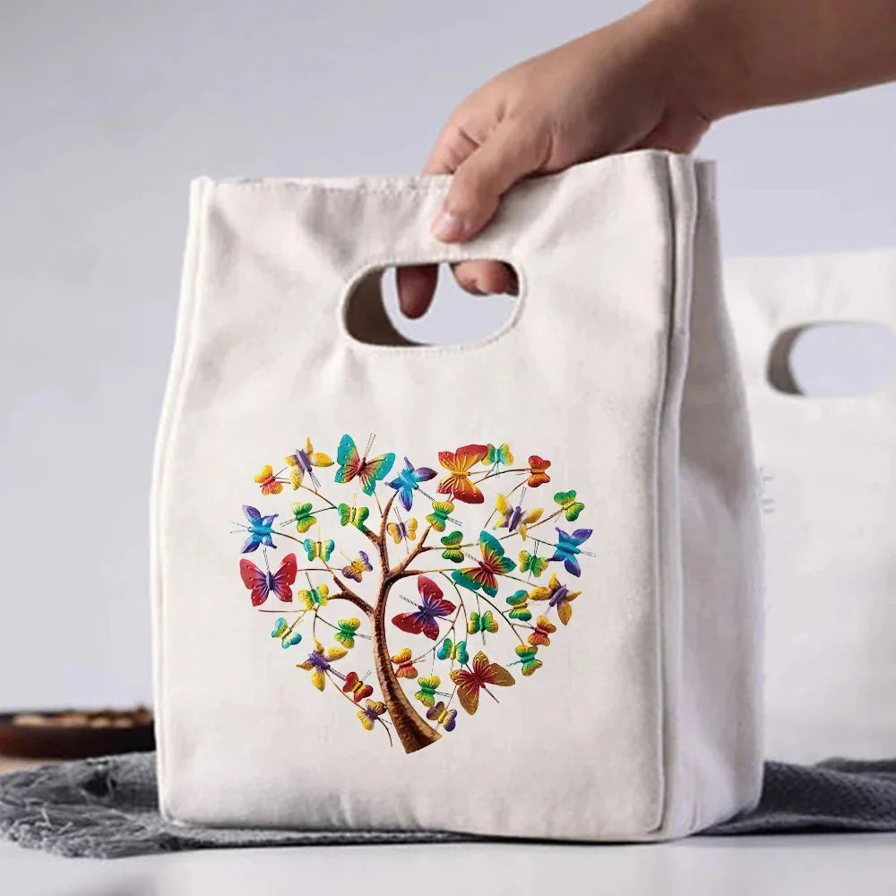 Sacola Térmica com Estampa de Borboletas - Isolante Térmico para Alimentos e Bebidas