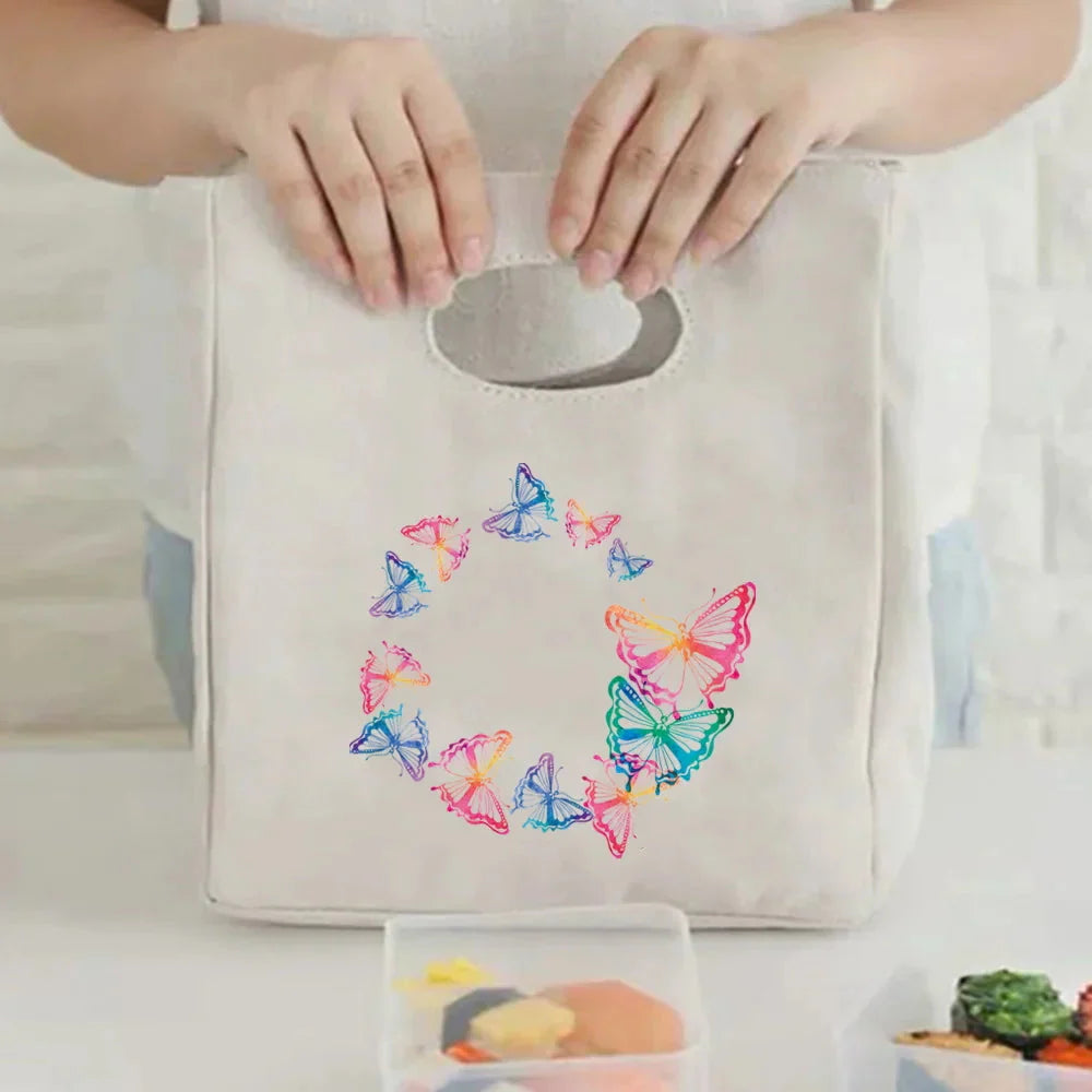 Sacola Térmica com Estampa de Borboletas - Isolante Térmico para Alimentos e Bebidas