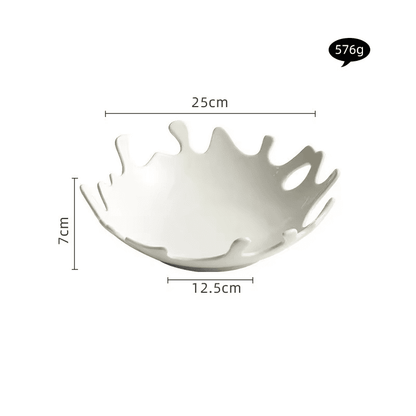 Saladeira de Cerâmica Irregular para Mesa Posta - Prato Decorativo