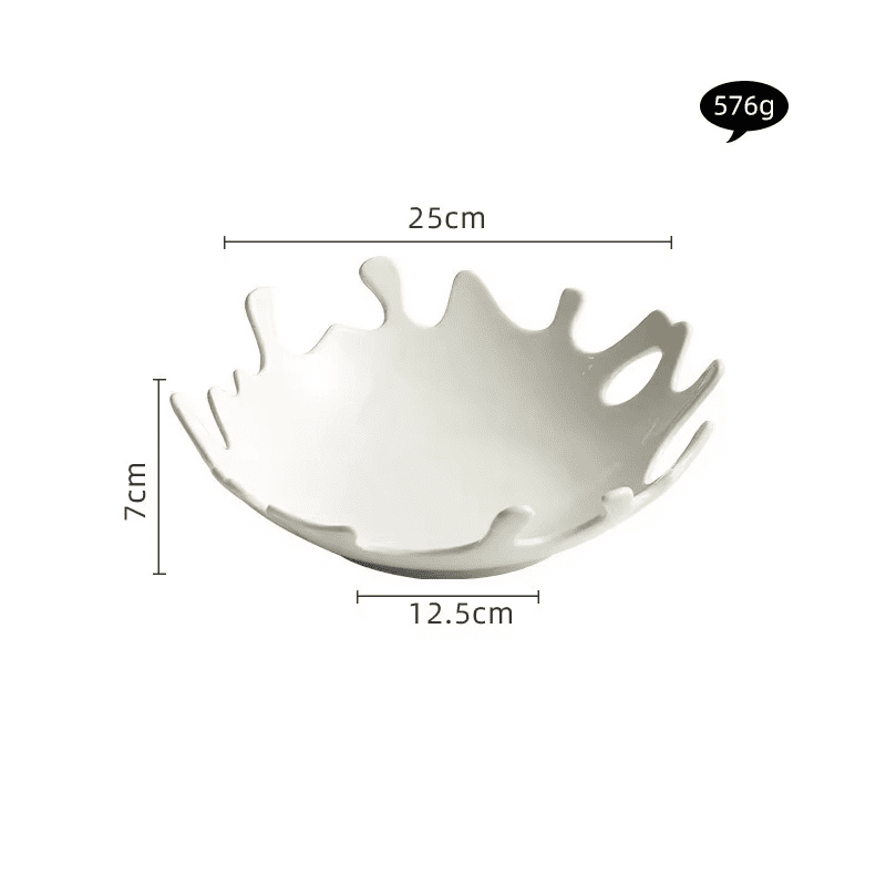 Saladeira de Cerâmica Irregular para Mesa Posta - Prato Decorativo