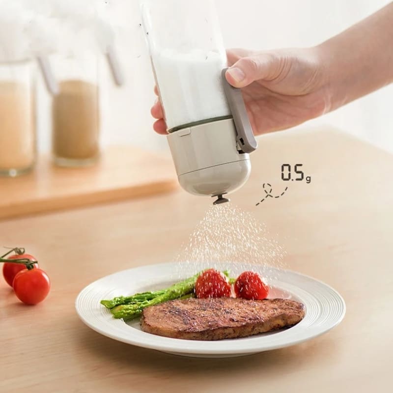 Saleiro Porta Sal e Temperos com Medidor - Utensílio de Cozinha Prático