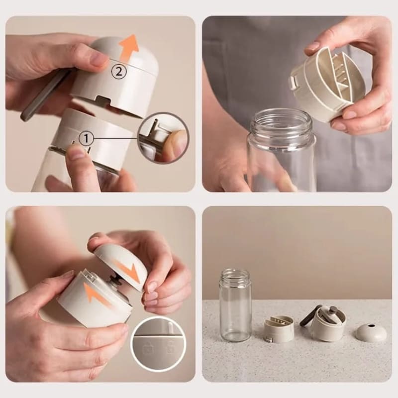 Saleiro Porta Sal e Temperos com Medidor - Utensílio de Cozinha Prático