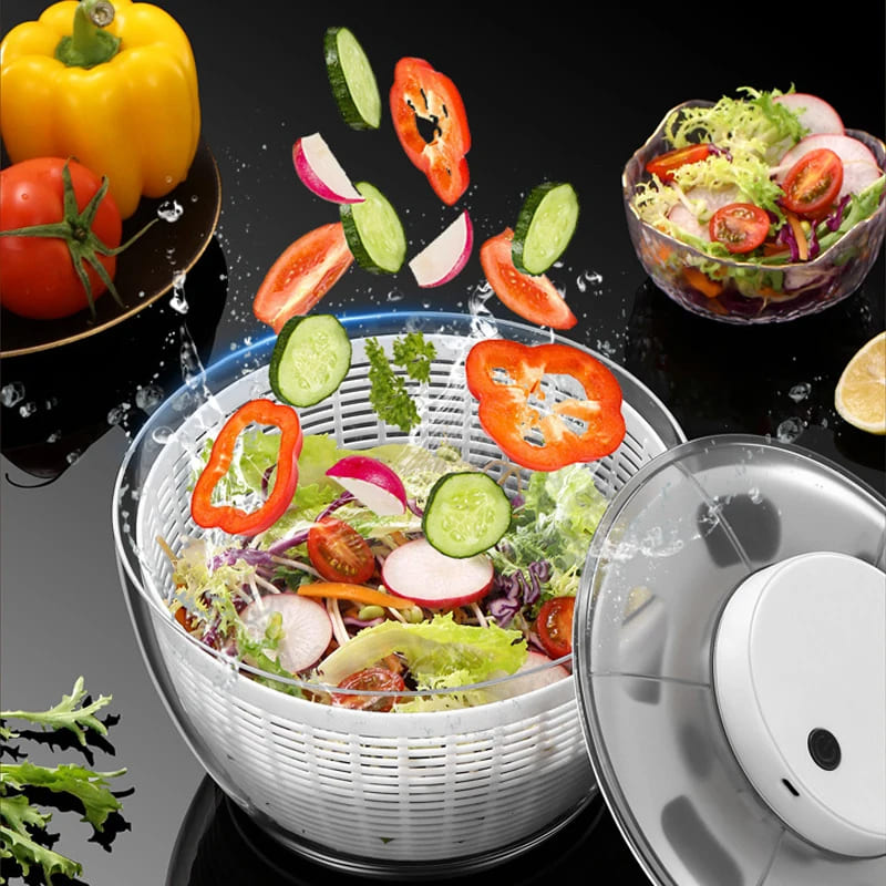 Secador de Salada Elétrico Centrífugo para Folhas - Eficiente e Prático