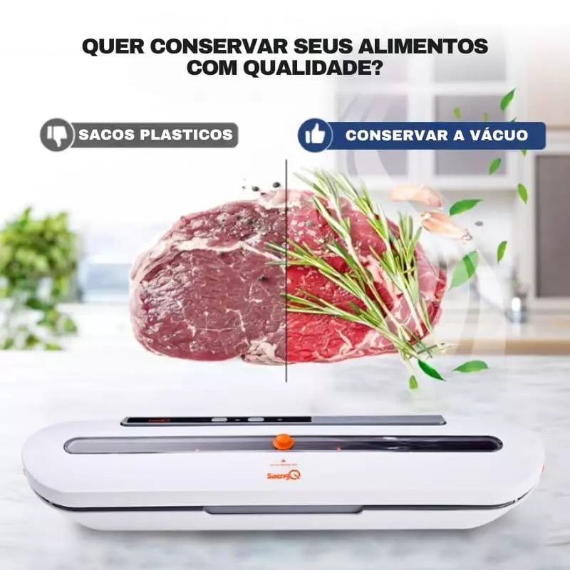 Seladora a Vácuo Doméstica Portátil - Ideal para Conservação de Alimentos