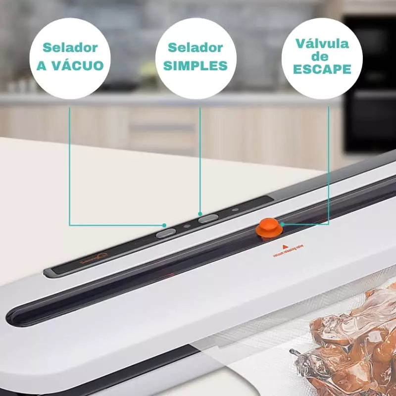 Seladora a Vácuo Doméstica Portátil - Ideal para Conservação de Alimentos