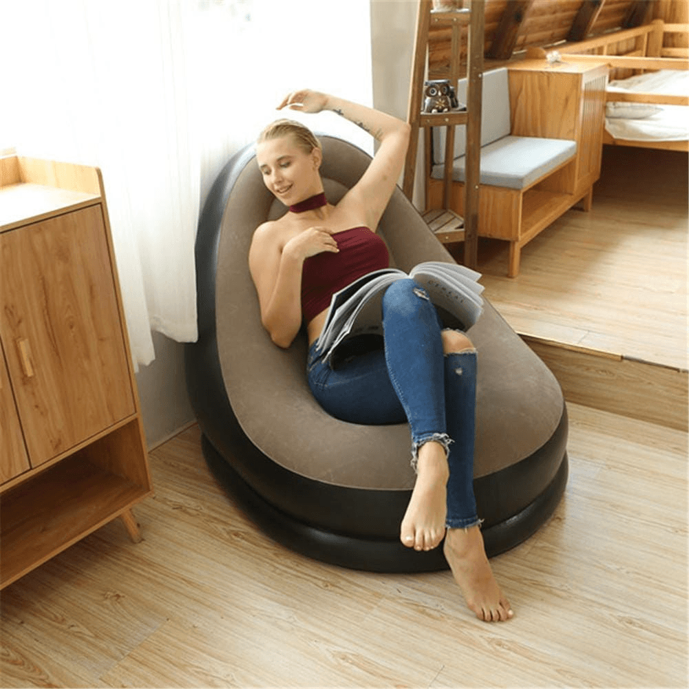 Sofá Inflável Portátil com Puff Acompanha - Ideal para Camping e Eventos