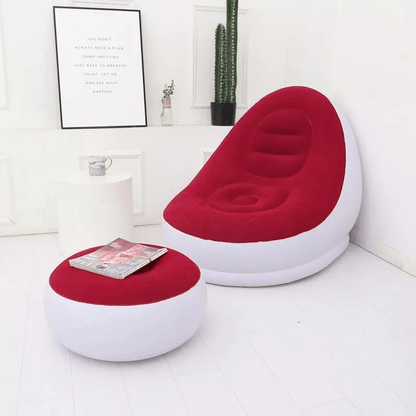 Sofá Inflável Portátil com Puff Acompanha - Ideal para Camping e Eventos