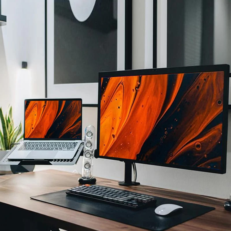 Suporte Articulado para Monitor e Notebook de Mesa - Ajustável e Ergonômico