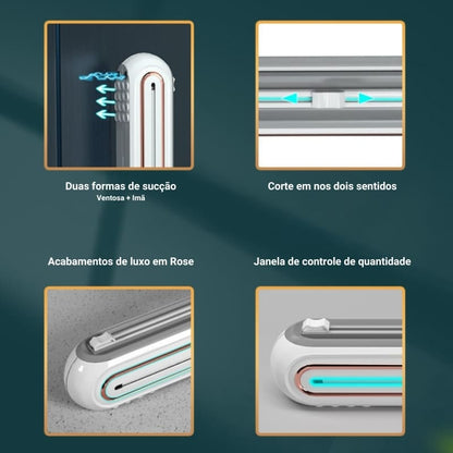 Suporte Cortador para Papel Filme, Papel Plástico e Papel Alumínio - Acessório Prático para Cozinha