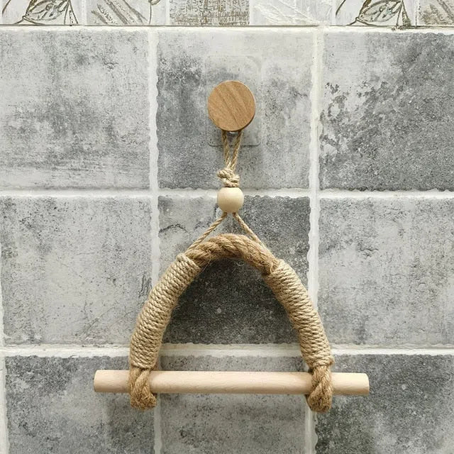 Suporte Decorativo de Bambu com Corda Natural - Ideal para Plantas e Decoração