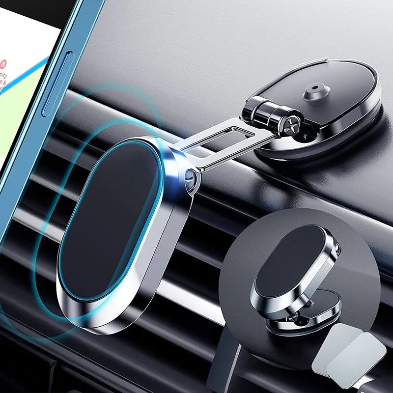 Suporte Dobrável de Metal para Telefone no Carro - Acessório Prático e Ajustável