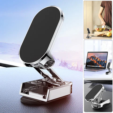 Suporte Dobrável de Metal para Telefone no Carro - Acessório Prático e Ajustável
