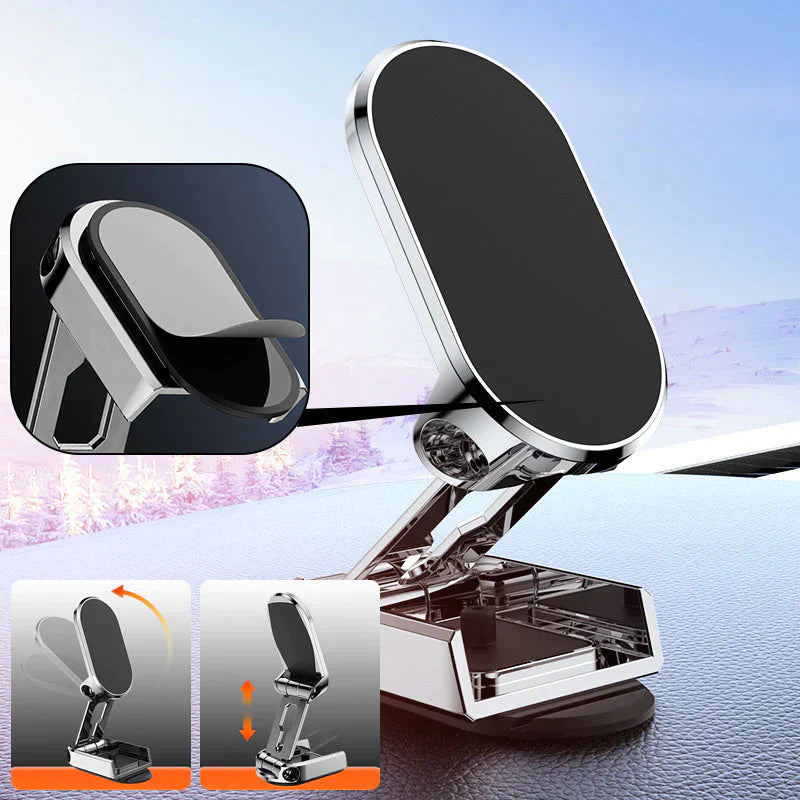 Suporte Dobrável de Metal para Telefone no Carro - Acessório Prático e Ajustável