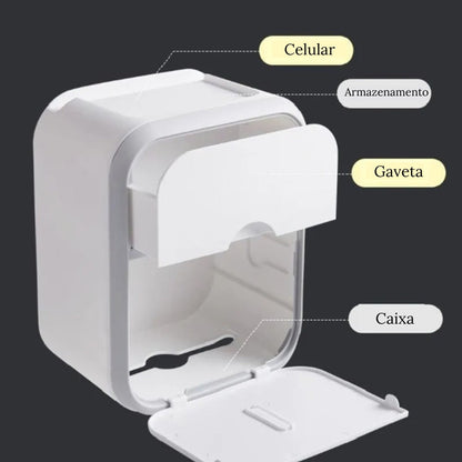 Suporte Multifuncional para Papel Higiênico - Organizador de Banheiro