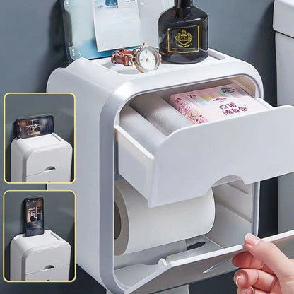 Suporte Multifuncional para Papel Higiênico - Organizador de Banheiro