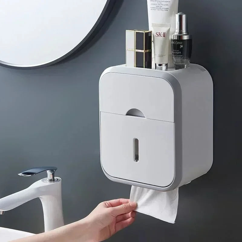 Suporte Multifuncional para Papel Higiênico - Organizador de Banheiro