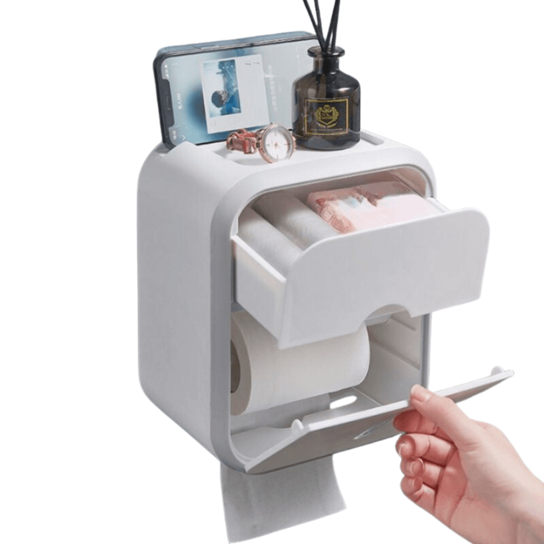 Suporte Multifuncional para Papel Higiênico - Organizador de Banheiro