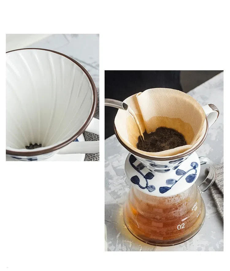 Suporte de Filtro V60 em Cerâmica Artesanal Pintada à Mão