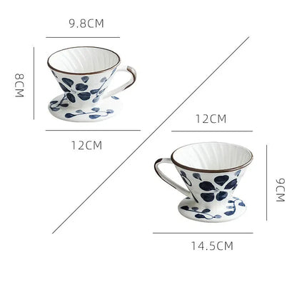 Suporte de Filtro V60 em Cerâmica Artesanal Pintada à Mão