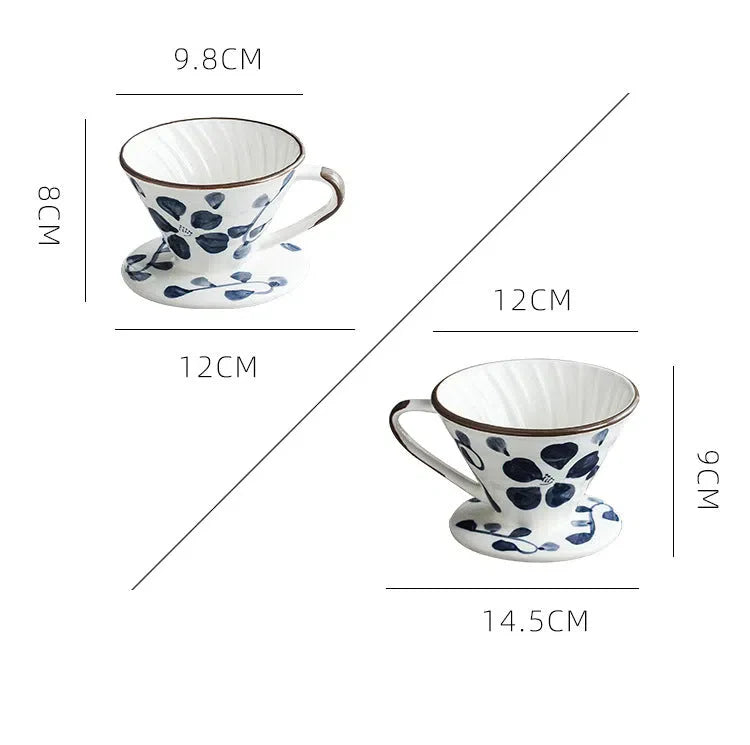 Suporte de Filtro V60 em Cerâmica Artesanal Pintada à Mão