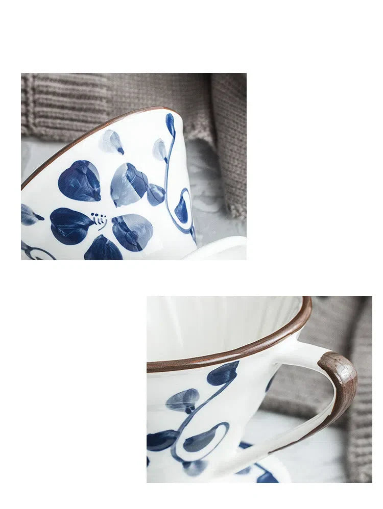 Suporte de Filtro V60 em Cerâmica Artesanal Pintada à Mão