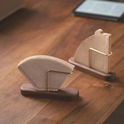 Suporte de Madeira para Filtro de Café com Porta-Filtro de Papel