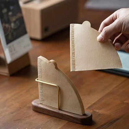 Suporte de Madeira para Filtro de Café com Porta-Filtro de Papel